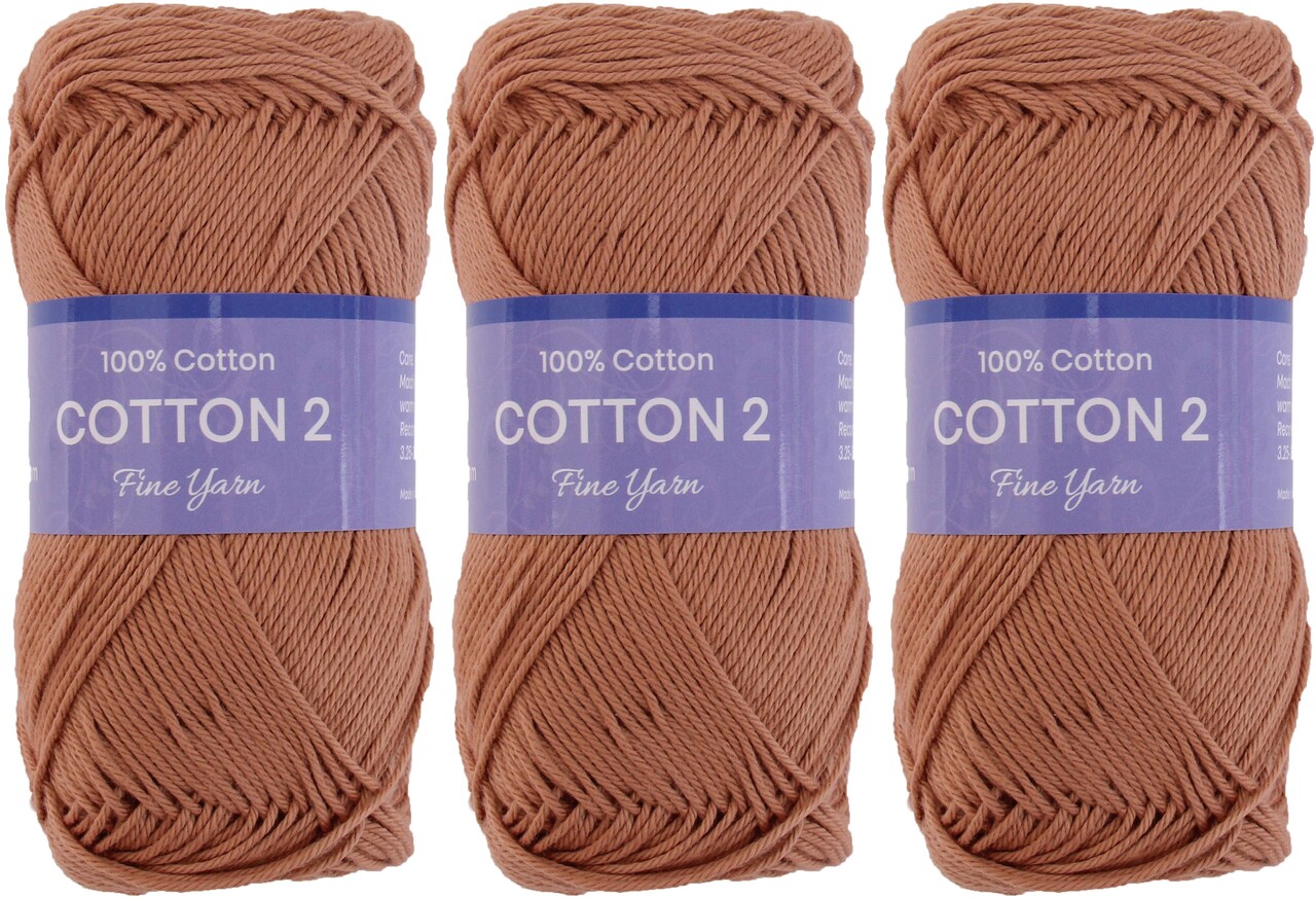 Threadart 100% Pure Cotton Crochet Yarn Size 2 | 50 gram Skeins |165 yds per Skein | Fine #2 | Singles, 3 Packs, & 6 Packs